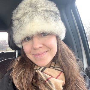 Genuine silk lined rabbit fur hat